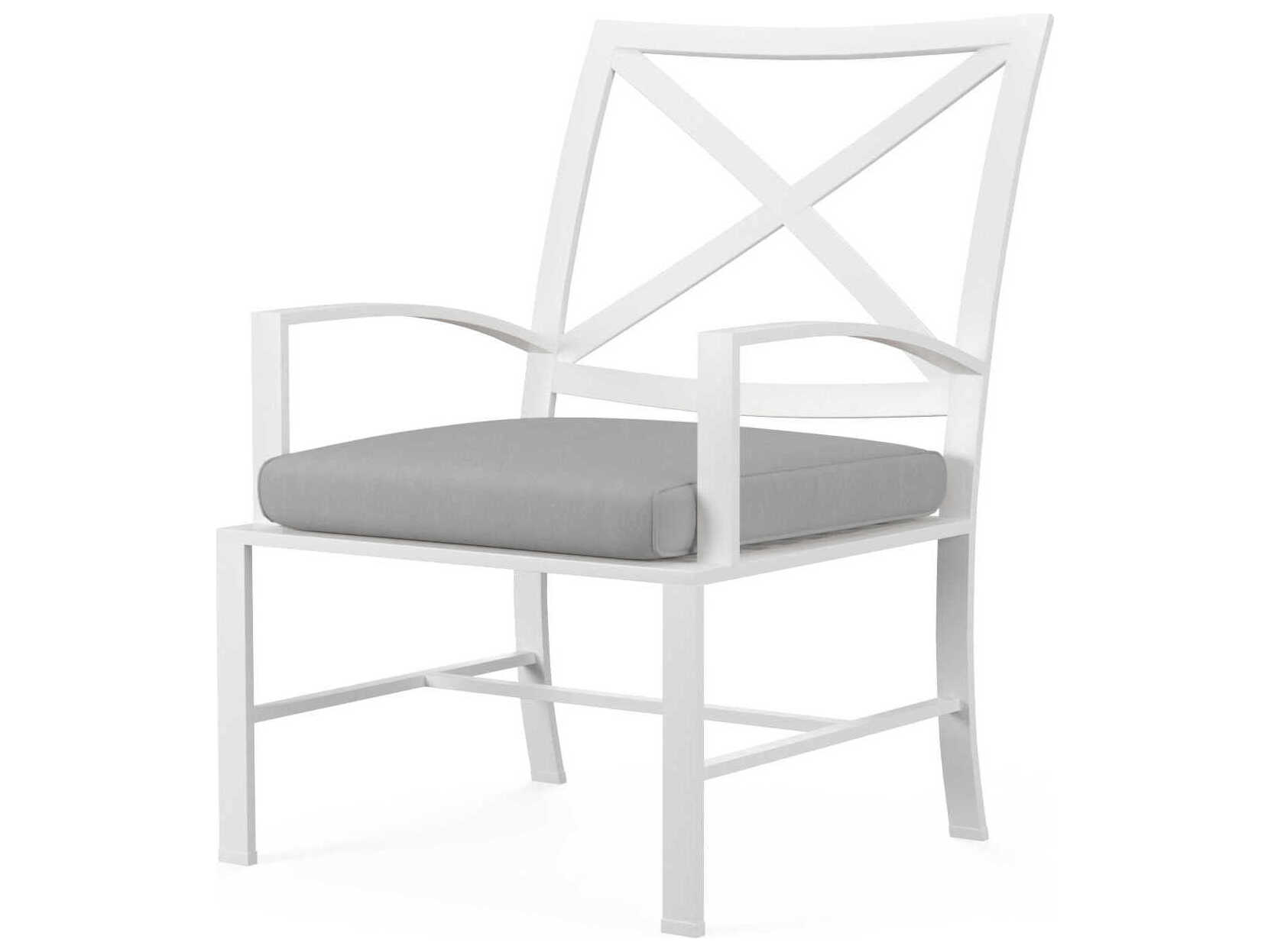 Sunset West Bristol White Aluminum Cushion Dining Chair
