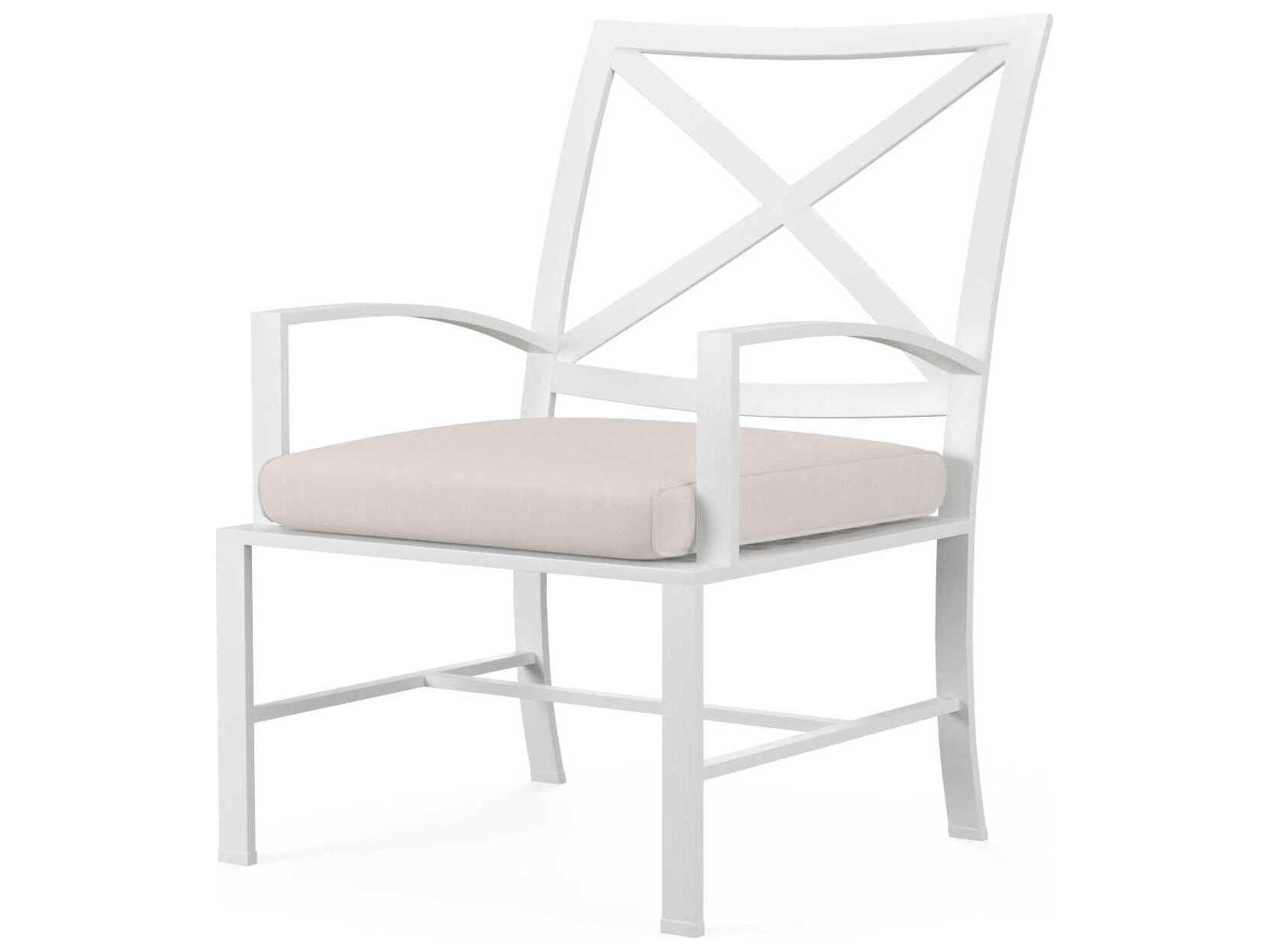Sunset West Bristol White Aluminum Cushion Dining Chair