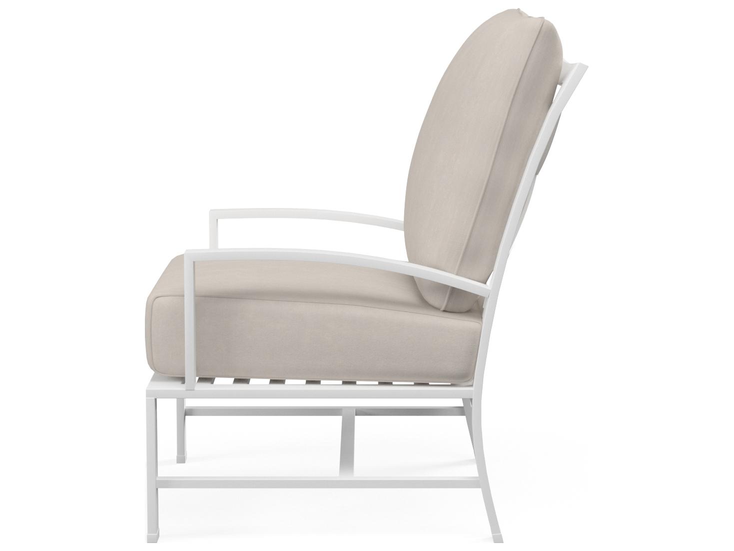 Sunset West Bristol Aluminum Frost Outdoor Patio Lounge Chair in Canvas Flax with self welt