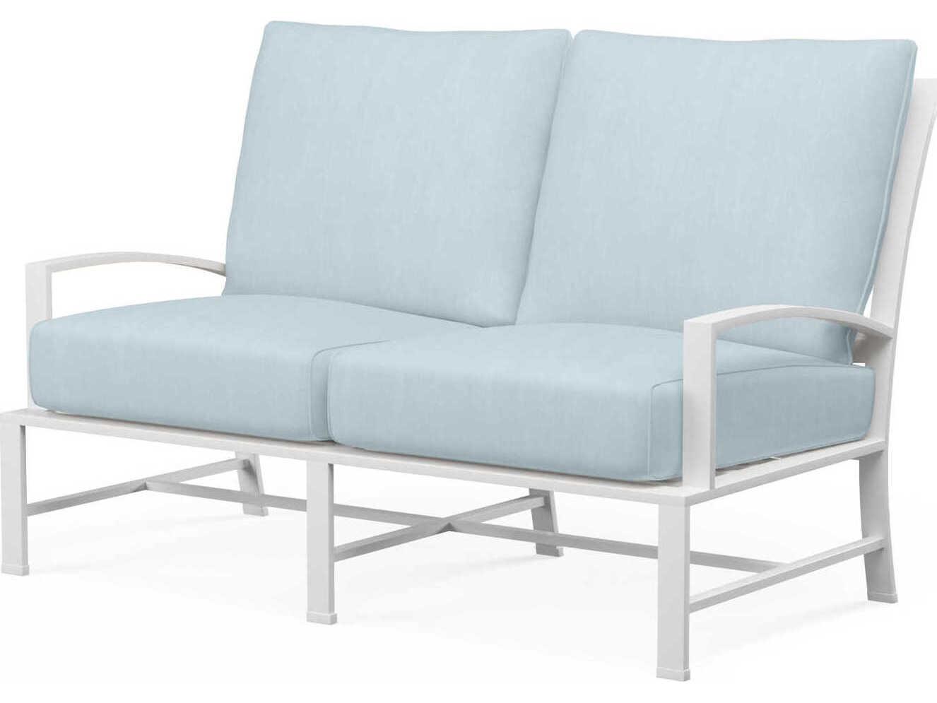 Sunset West Bristol White Aluminum Cushion Loveseat
