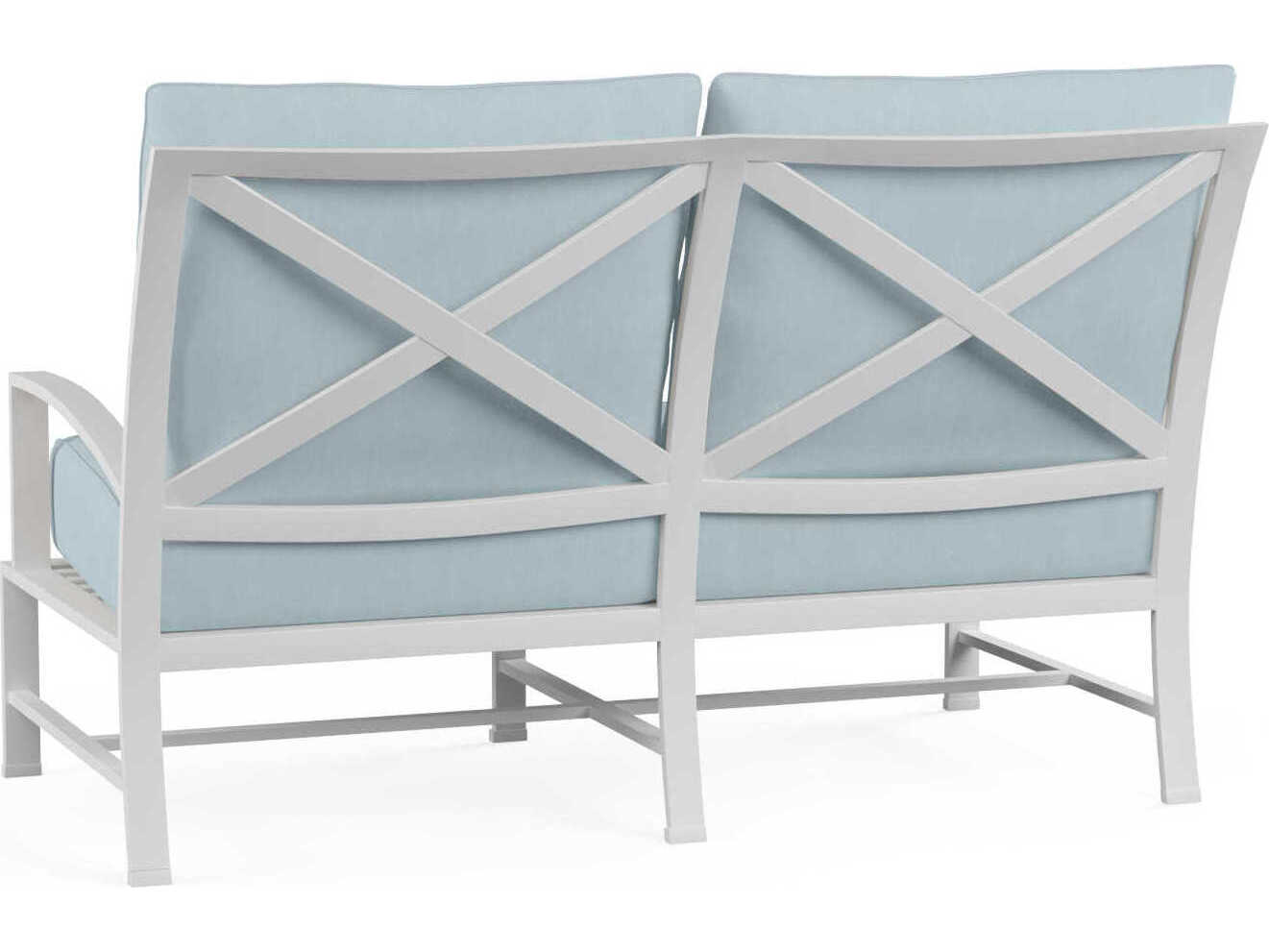 Sunset West Bristol White Aluminum Cushion Loveseat