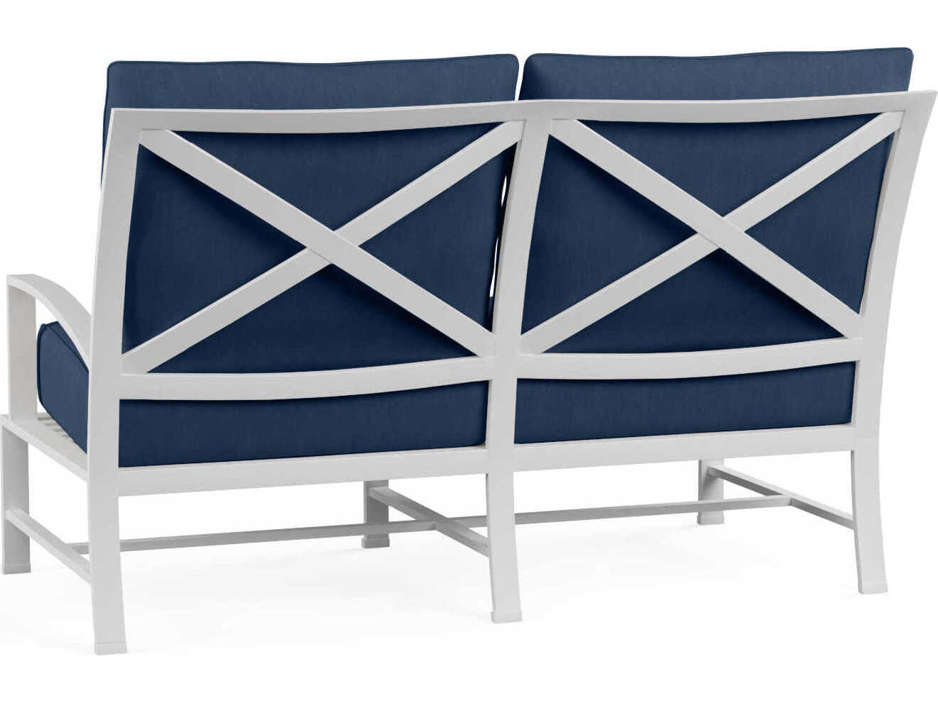 Sunset West Bristol White Aluminum Cushion Loveseat