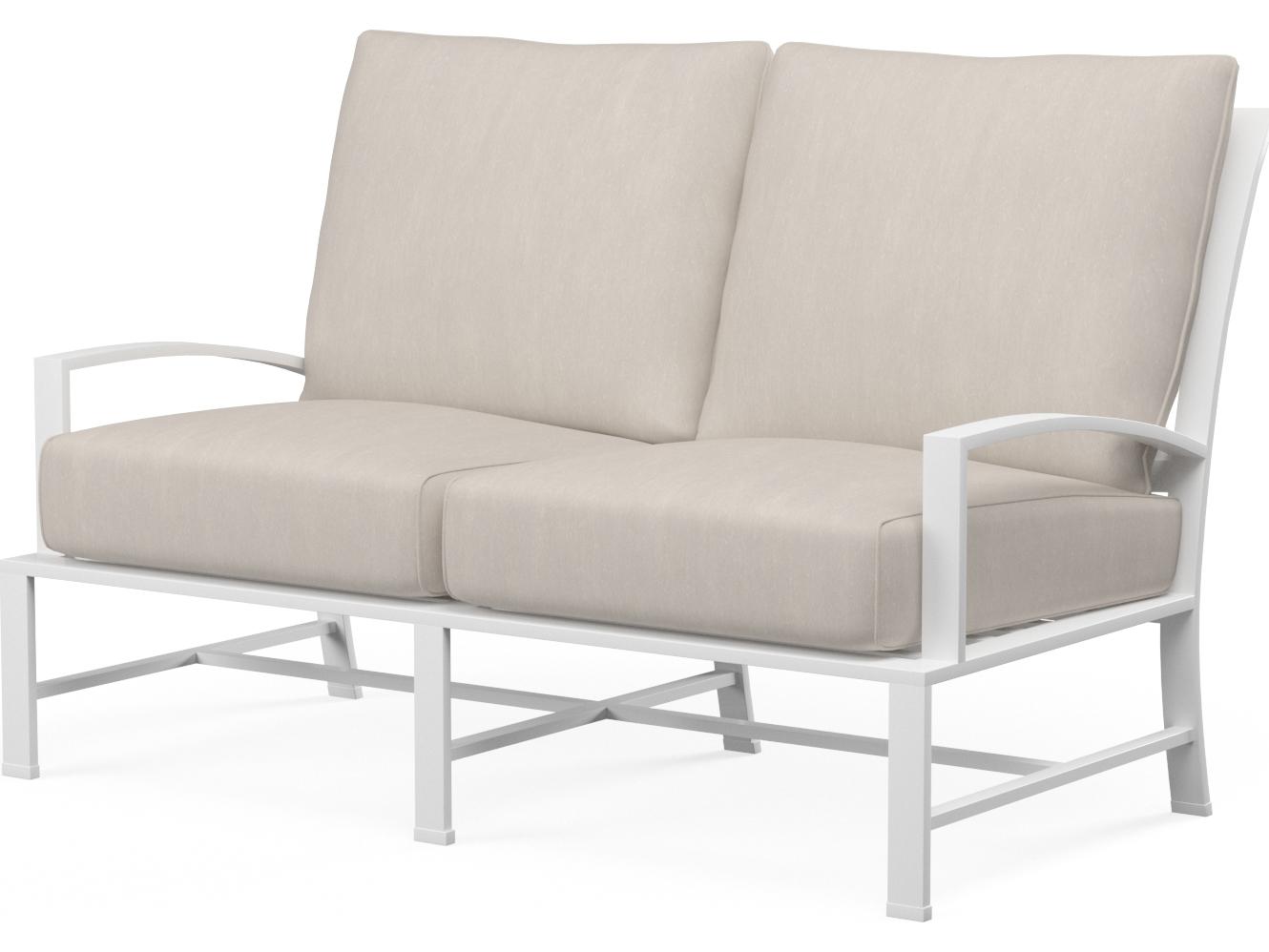 Sunset West Bristol Aluminum Frost Swivel Outdoor Patio Loveseat