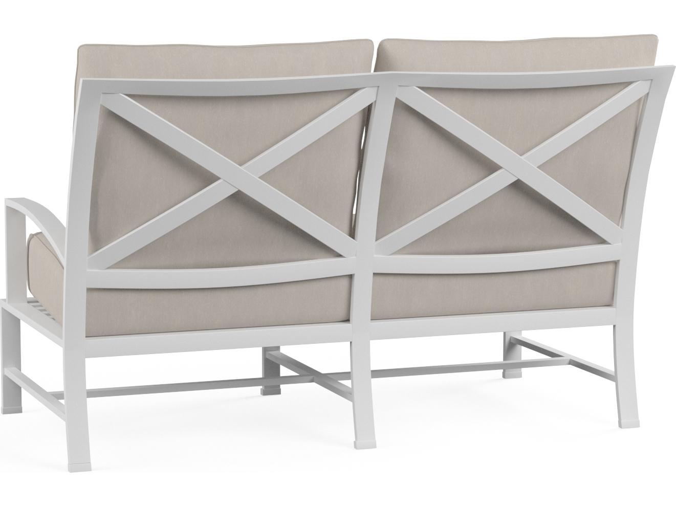 Sunset West Bristol Aluminum Frost Swivel Outdoor Patio Loveseat