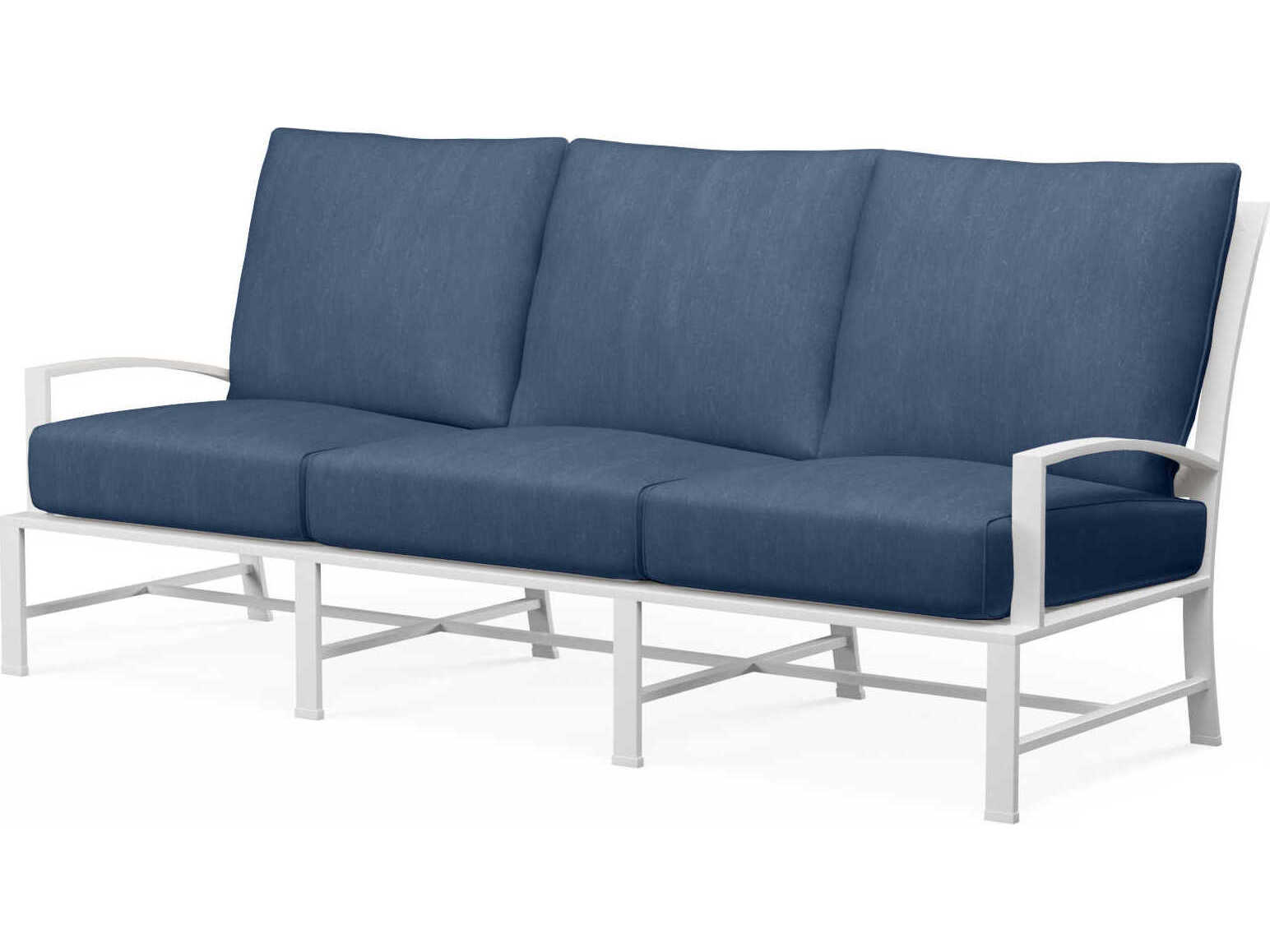 Sunset West Bristol White Aluminum Cushion Sofa