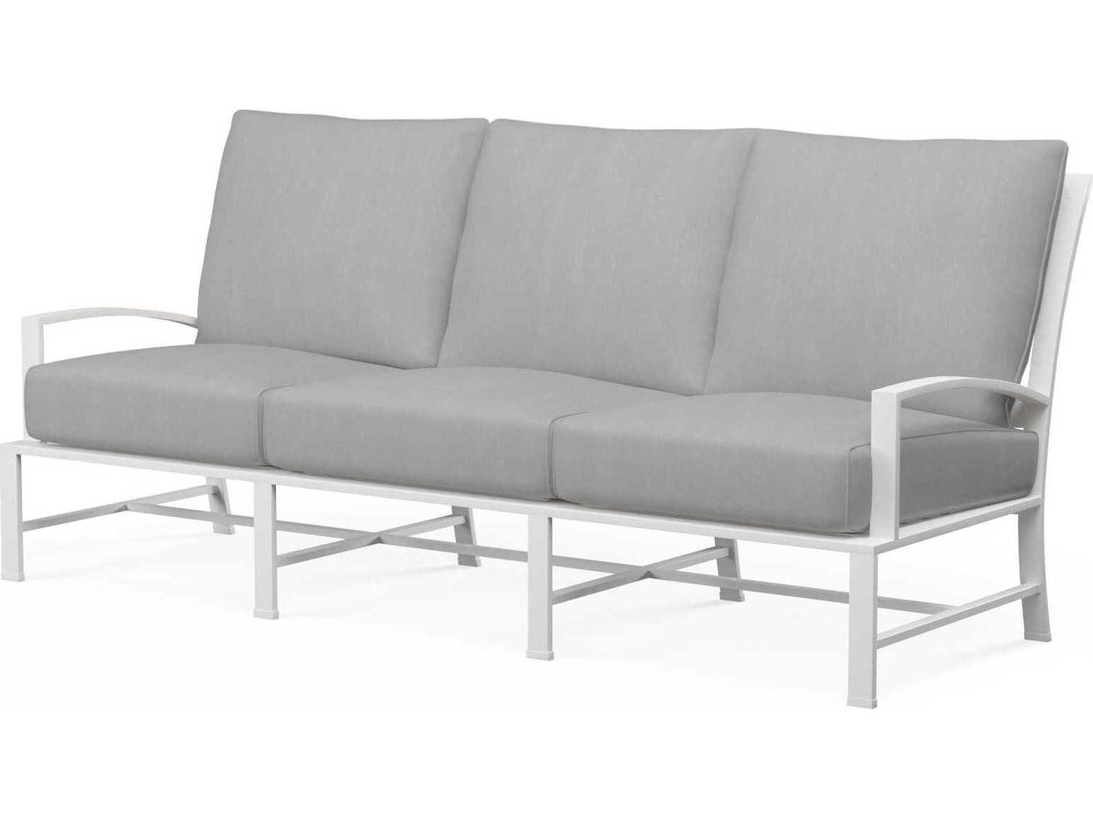 Sunset West Bristol White Aluminum Cushion Sofa