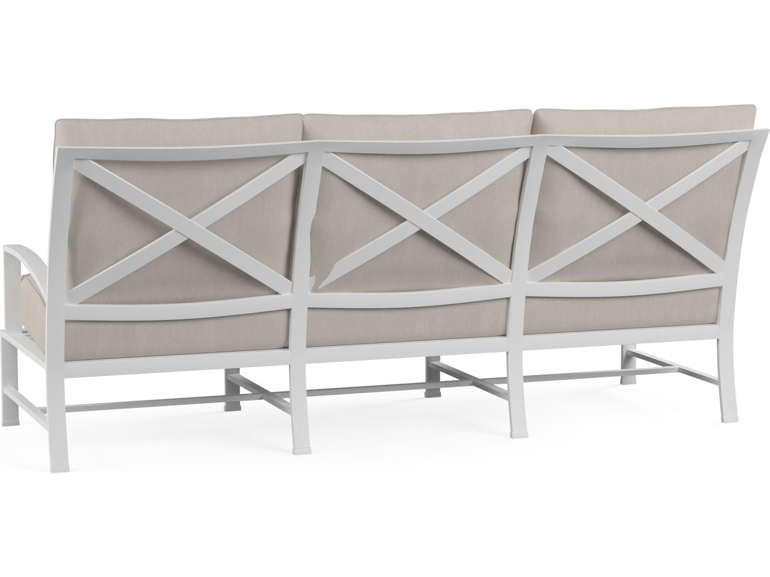 Sunset West Bristol Aluminum Frost Outdoor Patio Sofa