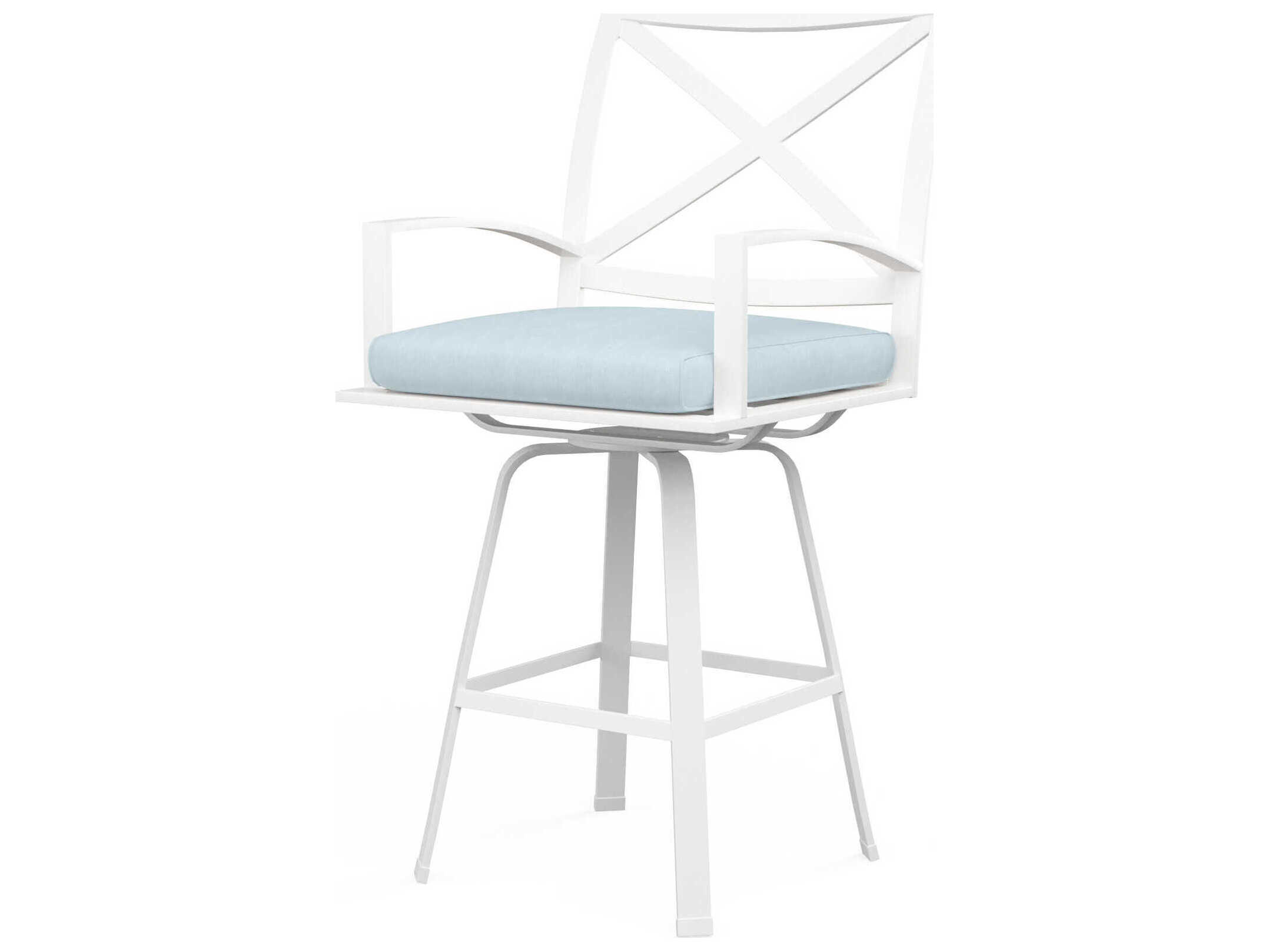 Sunset West Bristol White Aluminum Cushion Bar Stool