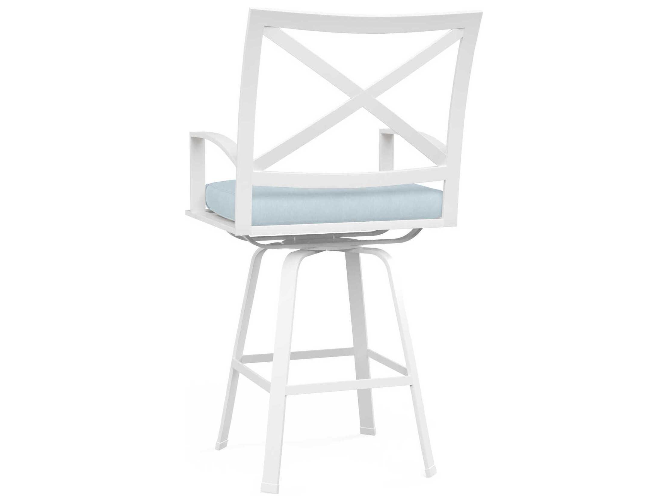 Sunset West Bristol White Aluminum Cushion Bar Stool