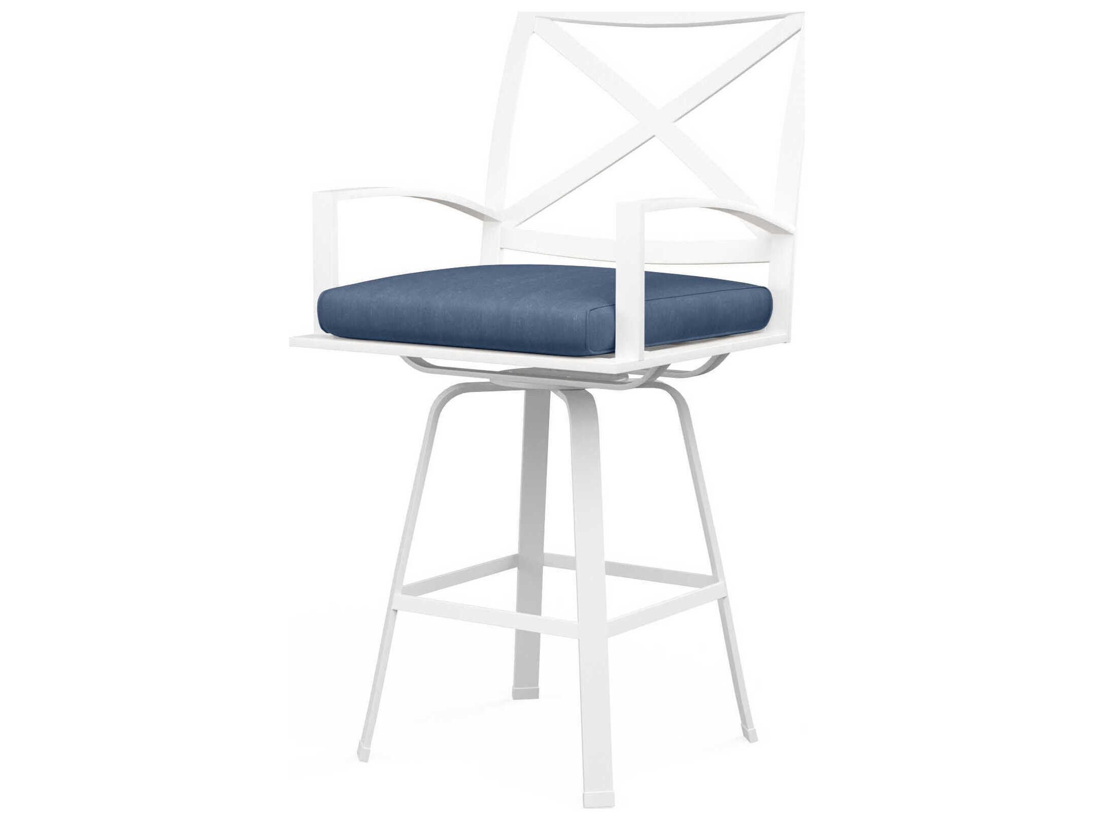 Sunset West Bristol White Aluminum Cushion Bar Stool