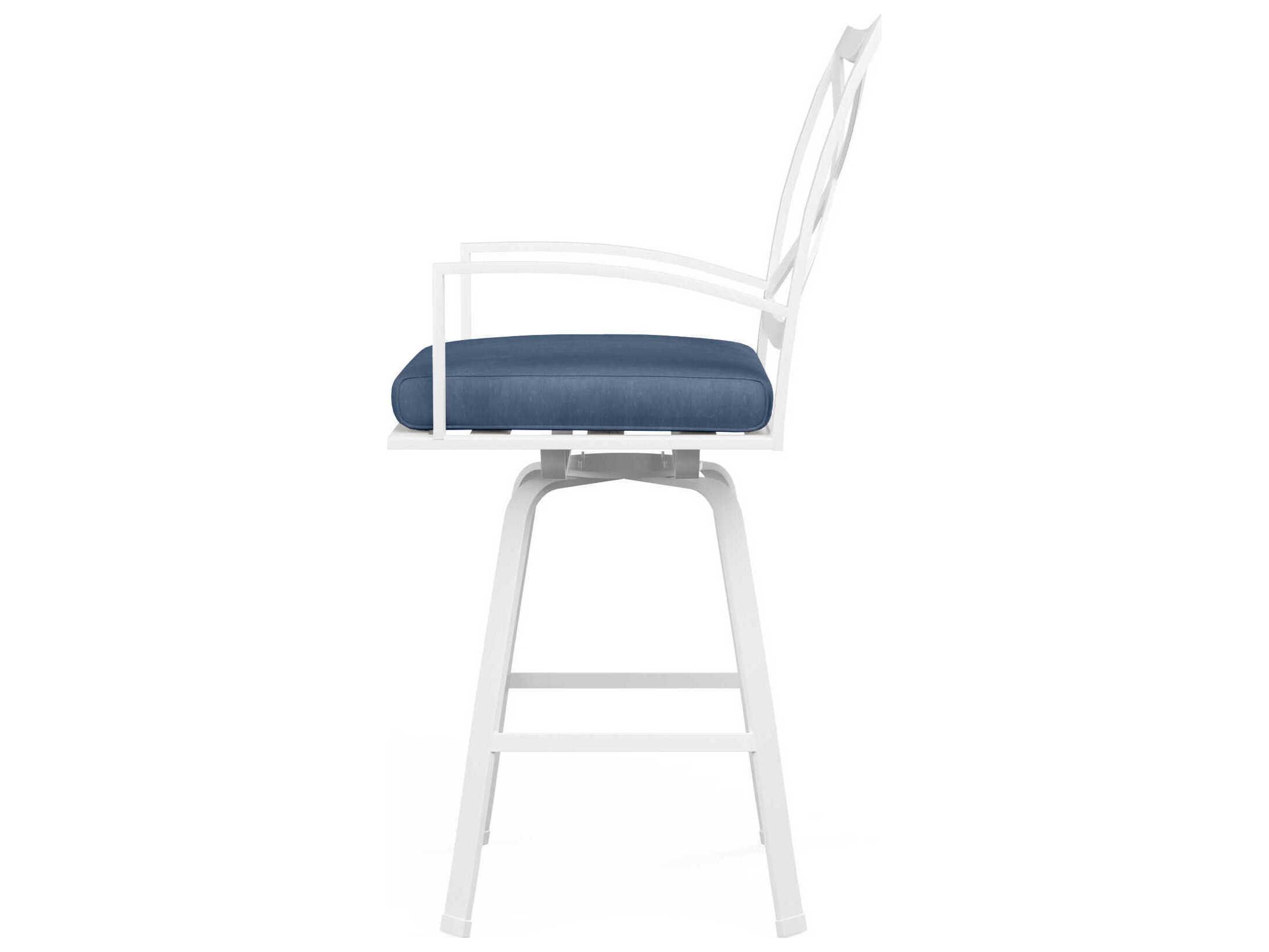 Sunset West Bristol White Aluminum Cushion Bar Stool