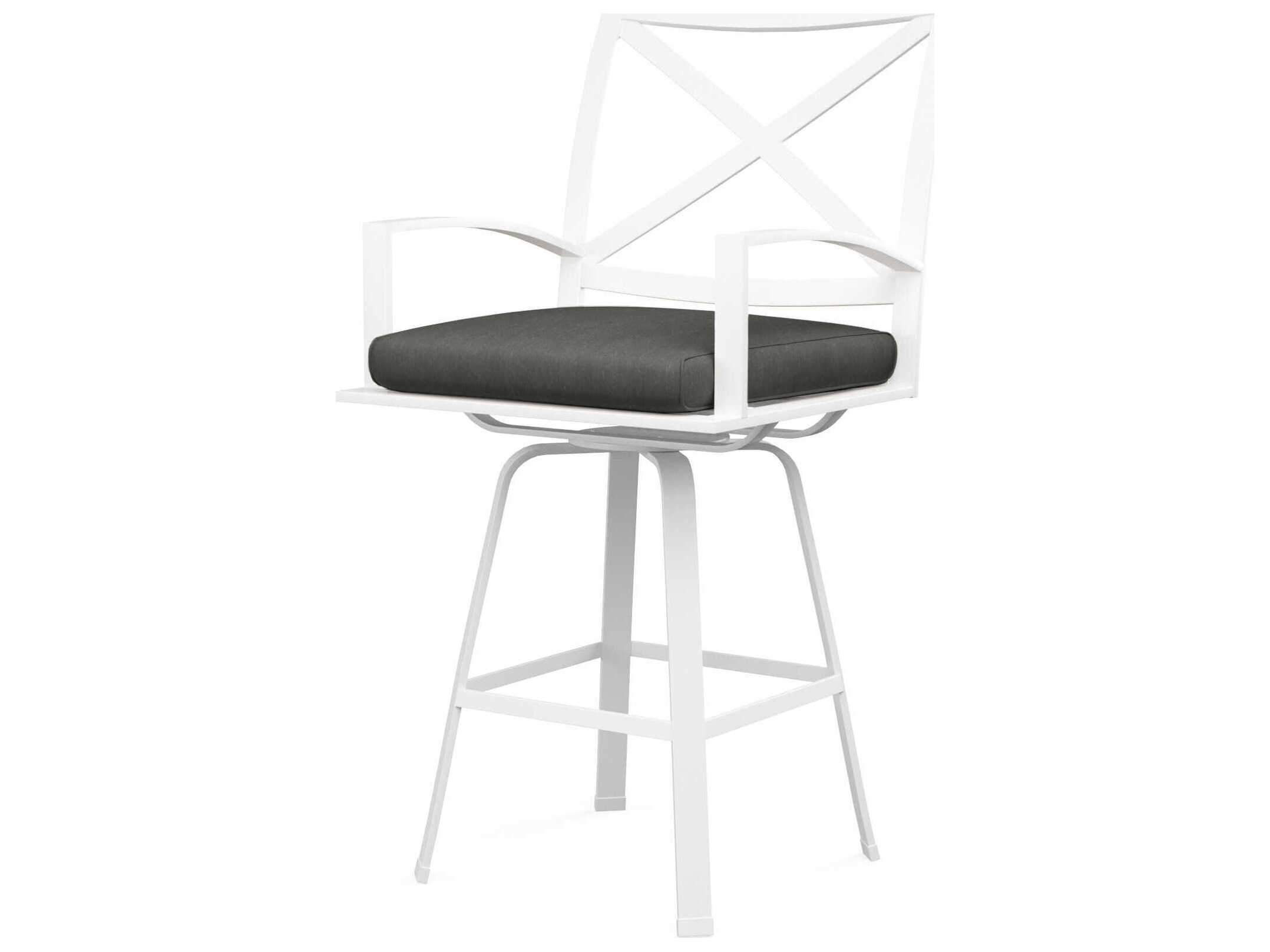 Sunset West Bristol White Aluminum Cushion Bar Stool