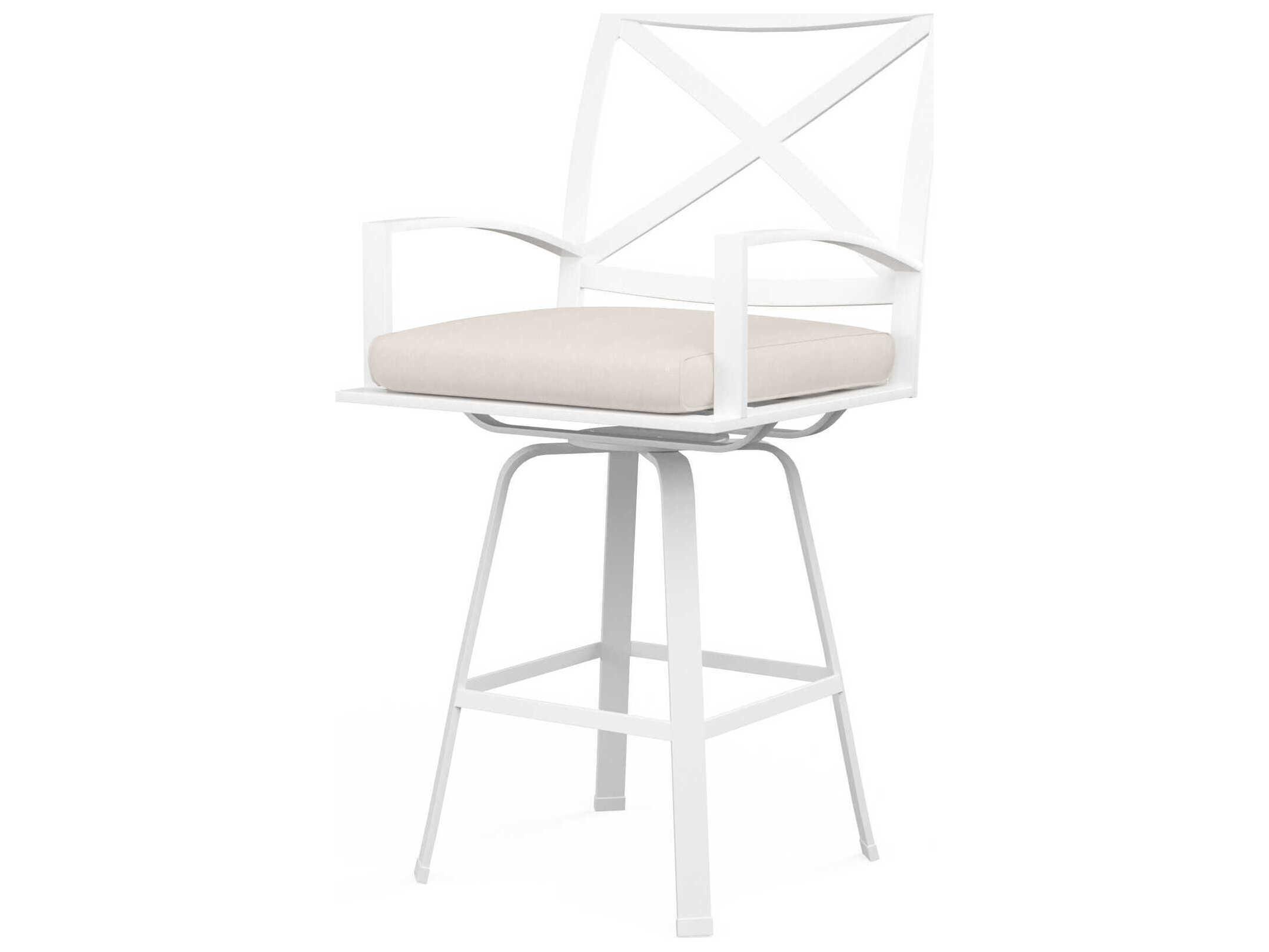 Sunset West Bristol White Aluminum Cushion Bar Stool