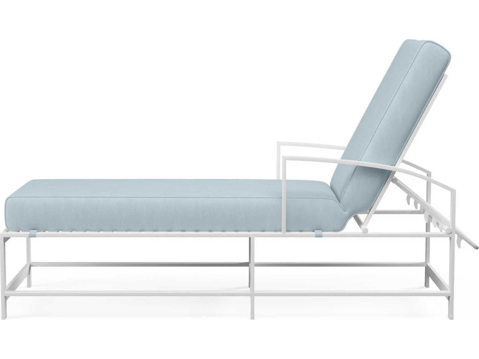 Sunset West Bristol White Aluminum Cushion Chaise Lounge