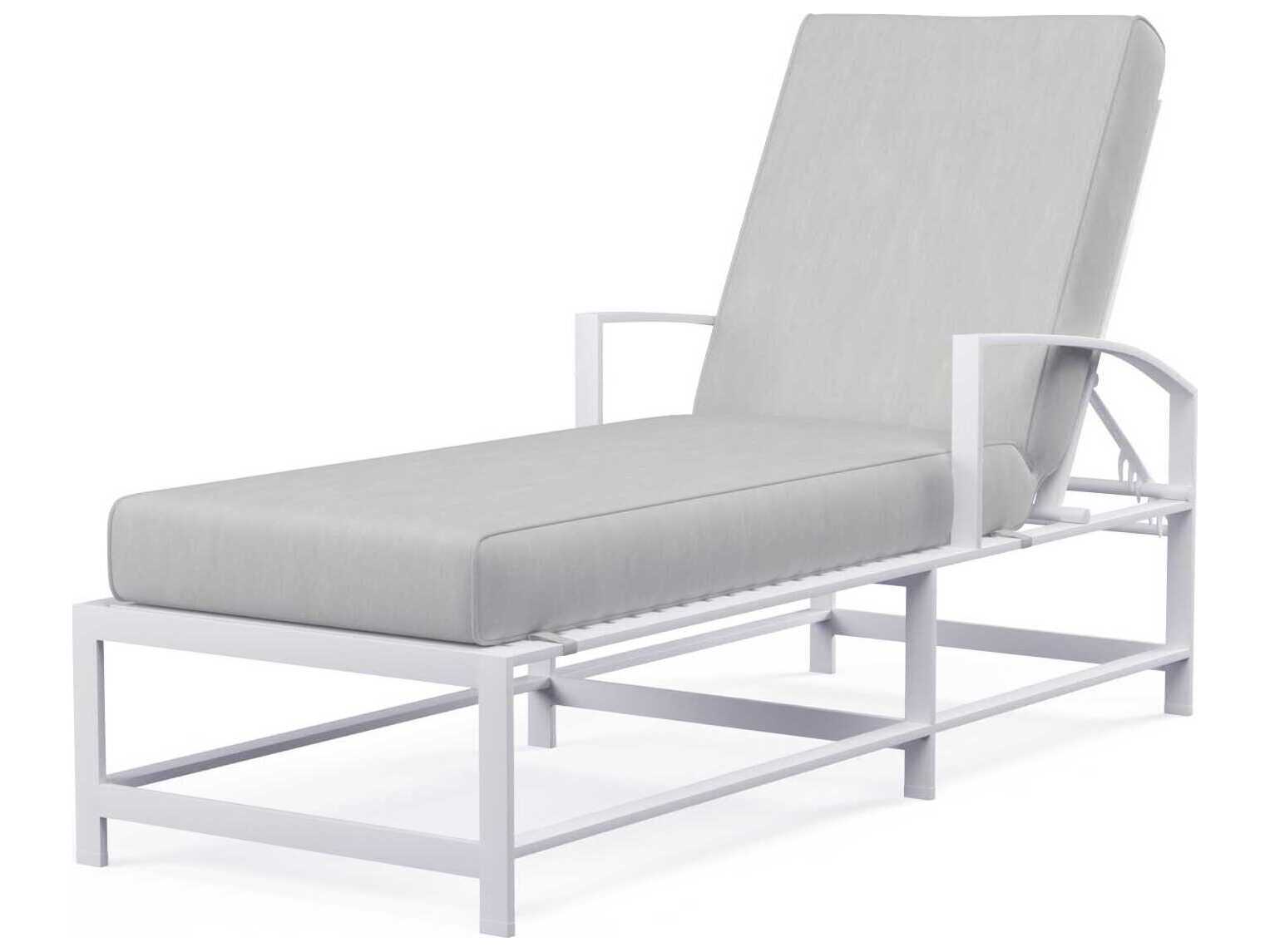 Sunset West Bristol White Aluminum Cushion Chaise Lounge