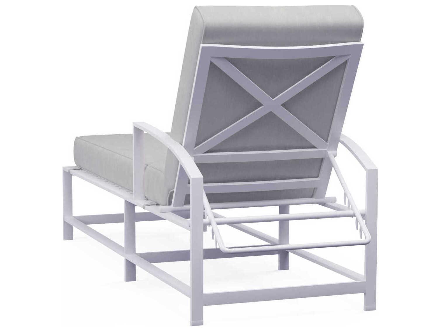 Sunset West Bristol White Aluminum Cushion Chaise Lounge