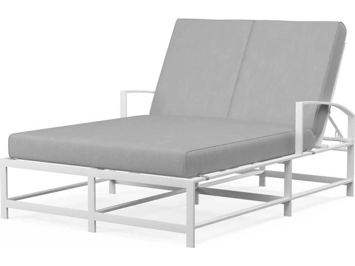 Sunset West Bristol White Aluminum Cushion Chaise Lounge