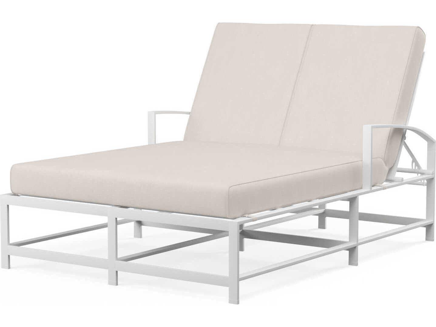 Sunset West Bristol White Aluminum Cushion Chaise Lounge