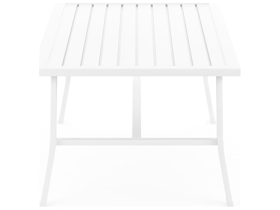 Sunset West Bristol Aluminum Frost Rectangular Outdoor Patio Coffee Table