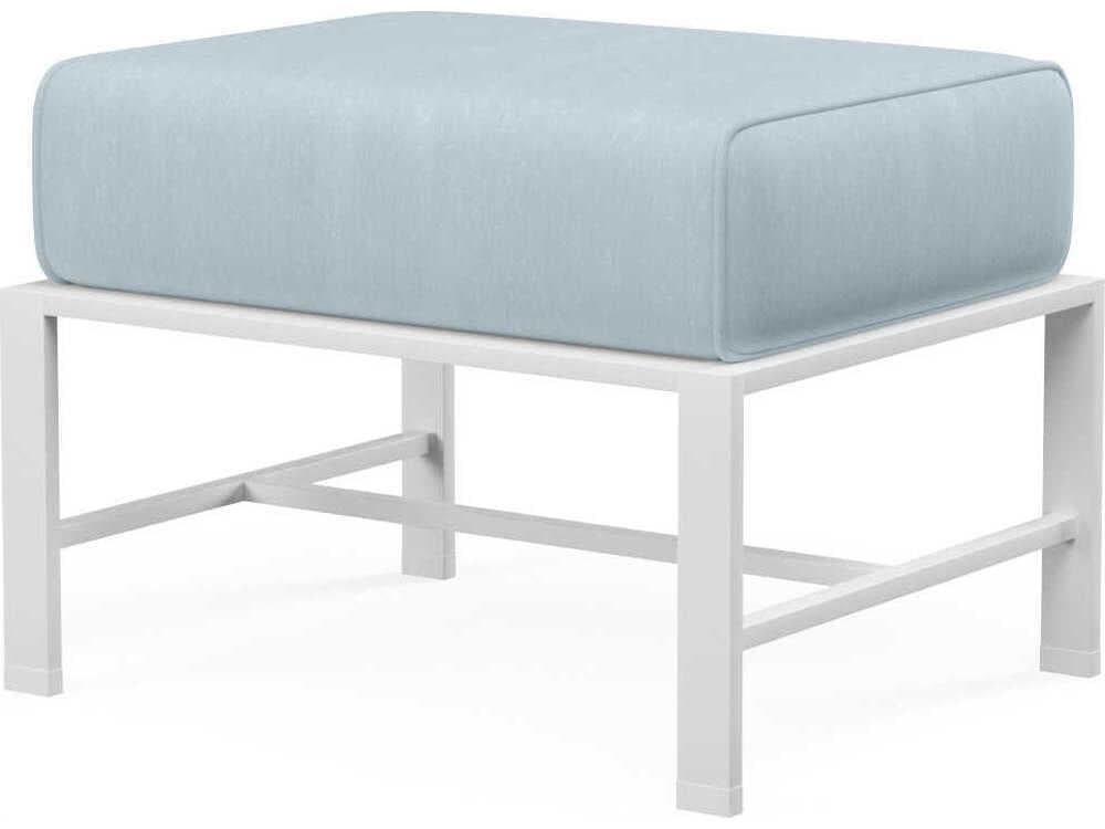 Sunset West Bristol White Aluminum Cushion Ottoman