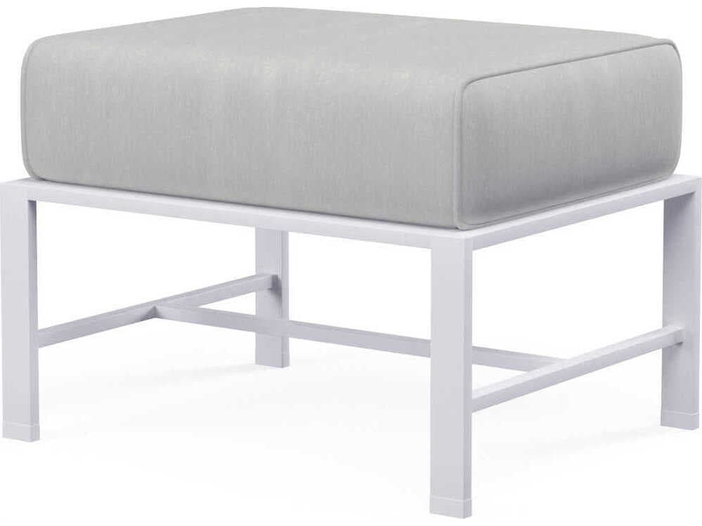 Sunset West Bristol White Aluminum Cushion Ottoman