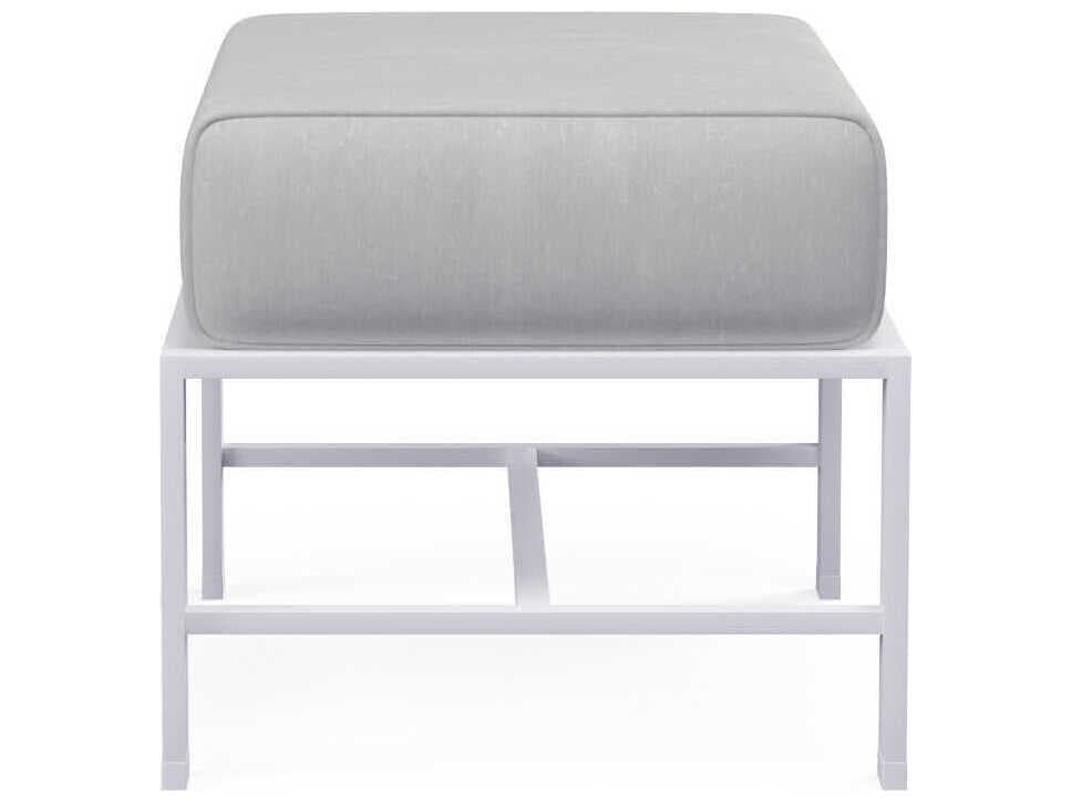 Sunset West Bristol White Aluminum Cushion Ottoman