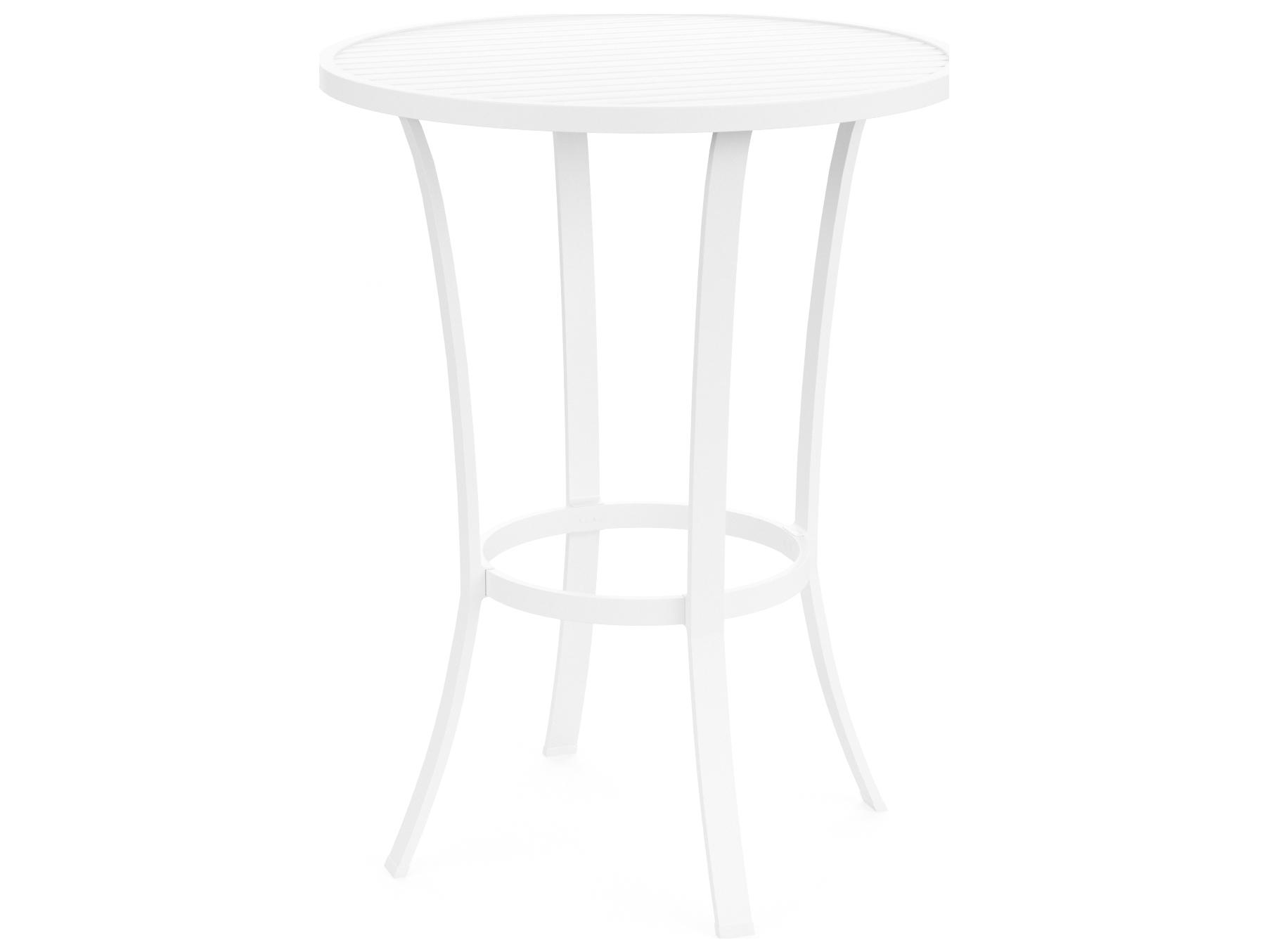 Sunset West Bristol Aluminum Frost Round Patio Bar Table