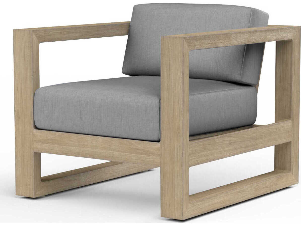 Sunset West Coastal Te Teak Wood Cushion Lounge Chair