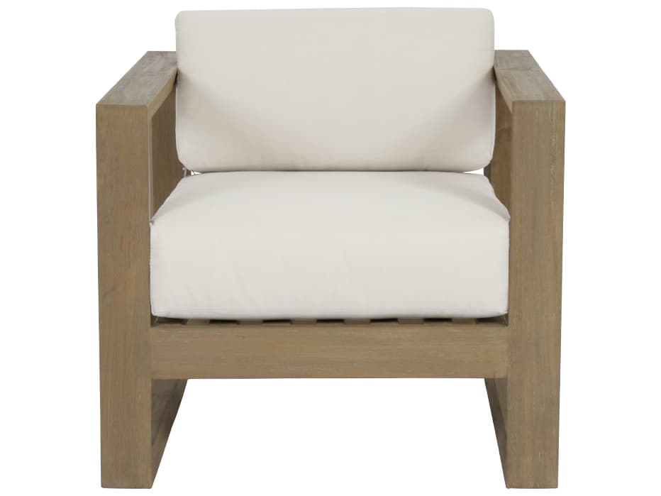 Sunset West Coastal Teak Patio Lounge Chair in Canvas Canvas