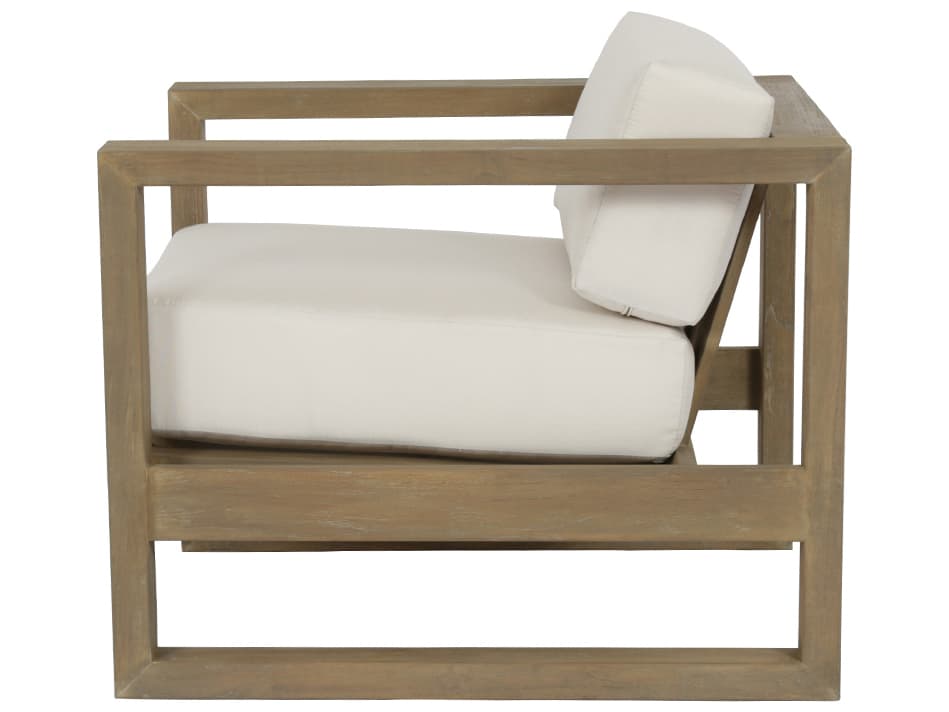 Sunset West Coastal Teak Patio Lounge Chair in Canvas Canvas