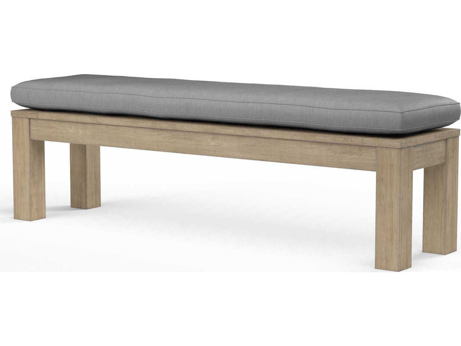 Sunset West Coastal Te Teak Wood Cushion Bench