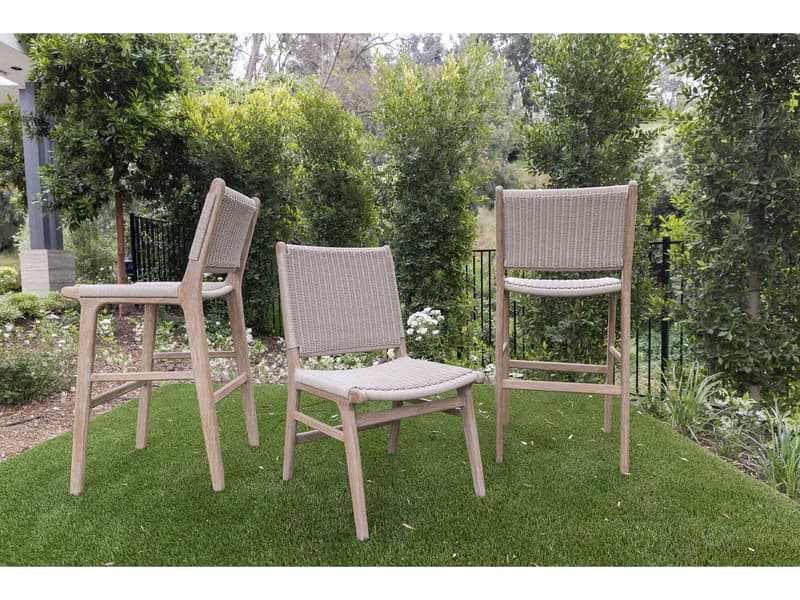 Sunset West Sedona Teak Wicker Outdoor Patio Dining Side Chair