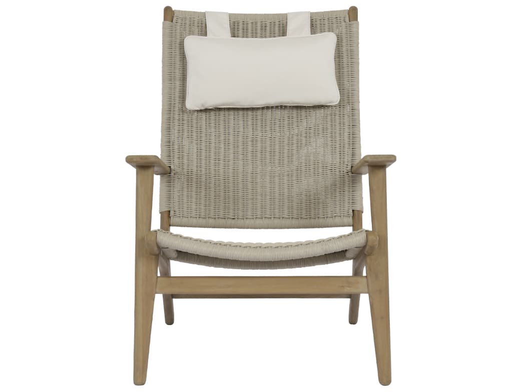 Sunset West Coastal Teak High Back Outdoor Lounge Chair