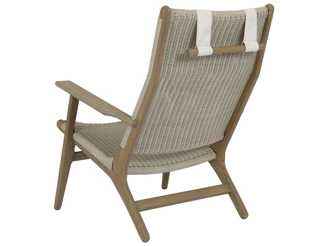 Sunset West Coastal Teak High Back Outdoor Lounge Chair