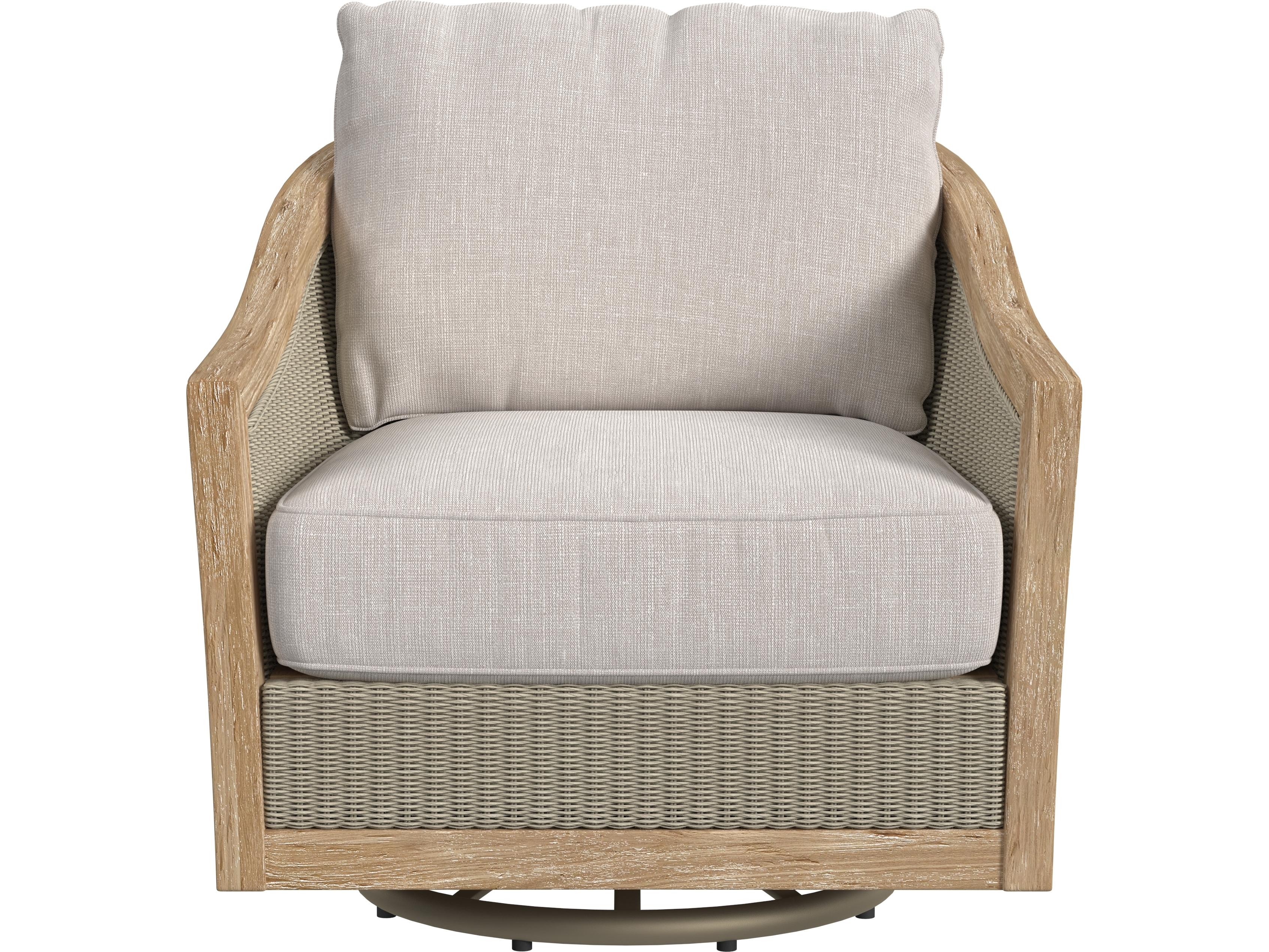Sunset West Cambria Swivel Club Chair in Canvas Canvas with Self Welt