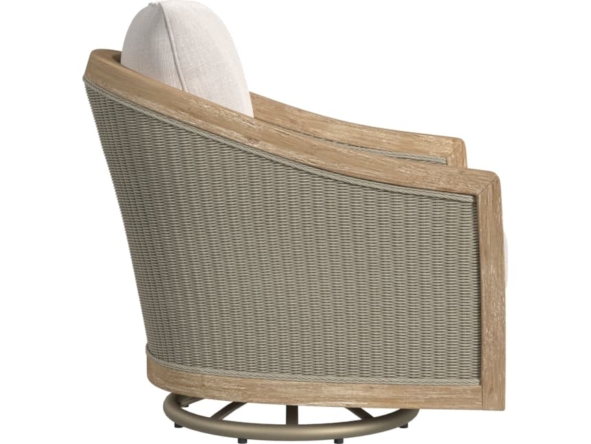 Sunset West Cambria Swivel Club Chair in Canvas Canvas with Self Welt