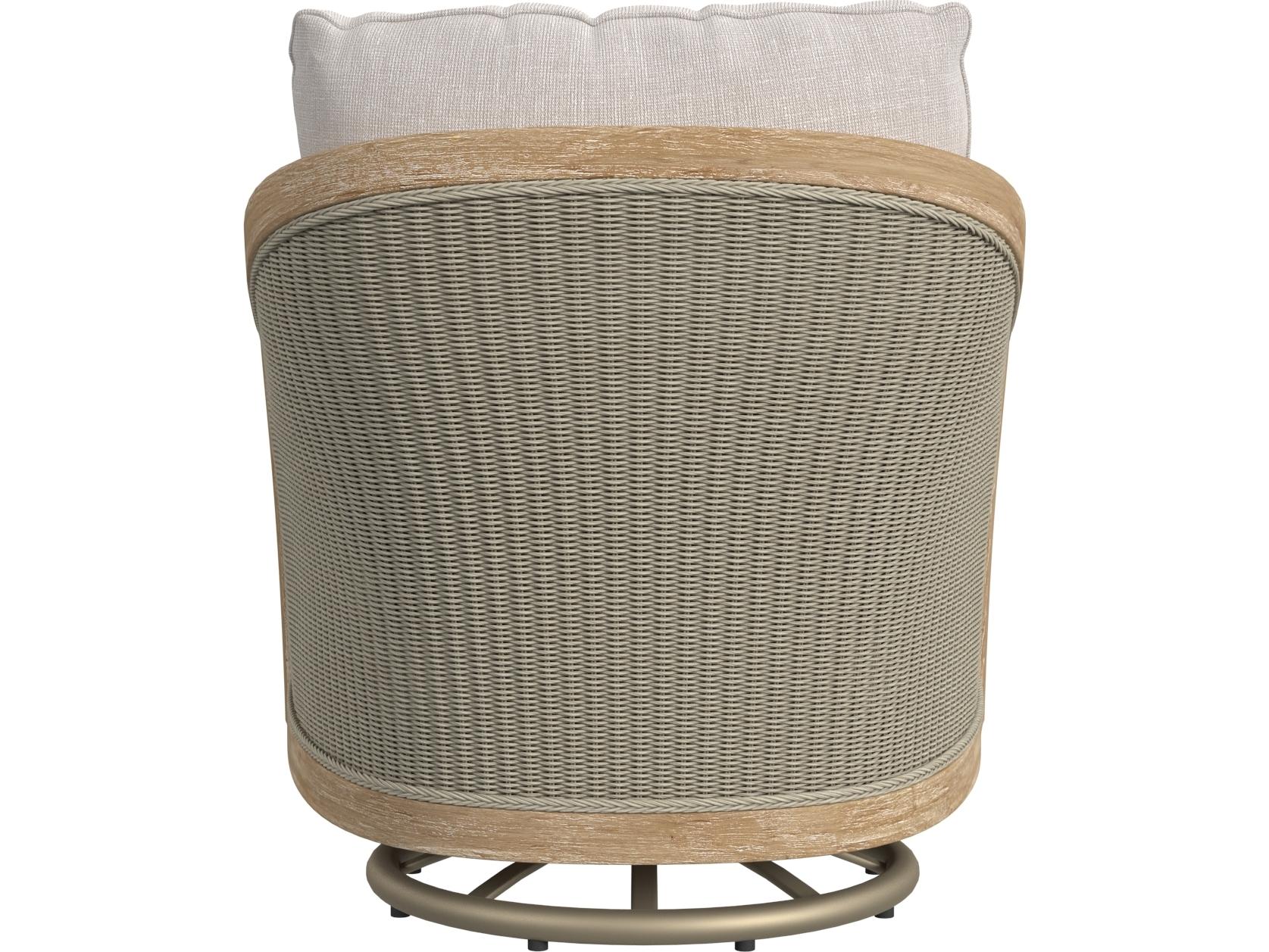 Sunset West Cambria Swivel Club Chair in Canvas Canvas with Self Welt