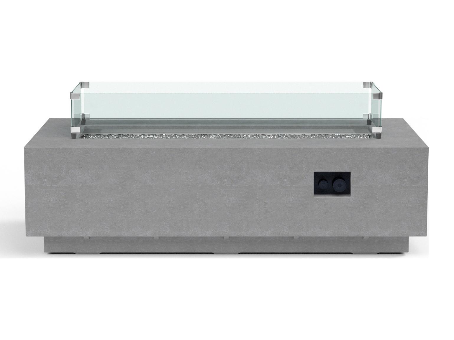 Sunset West Gravelstone Concrete Rectangular Outdoor Fire Pit Table