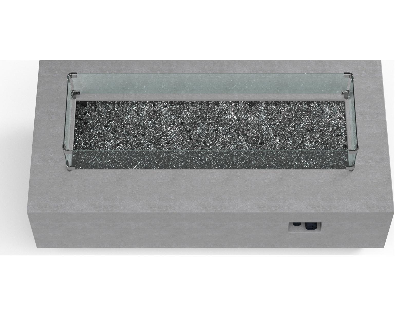 Sunset West Gravelstone Concrete Rectangular Outdoor Fire Pit Table