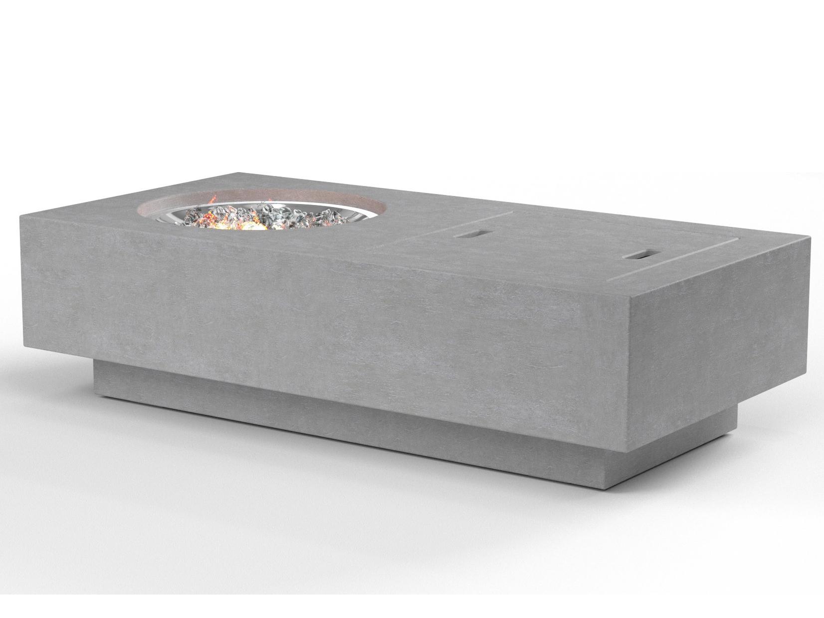 Sunset West GFRC Rectangular Tank Outdoor Patio Fire Pit Table