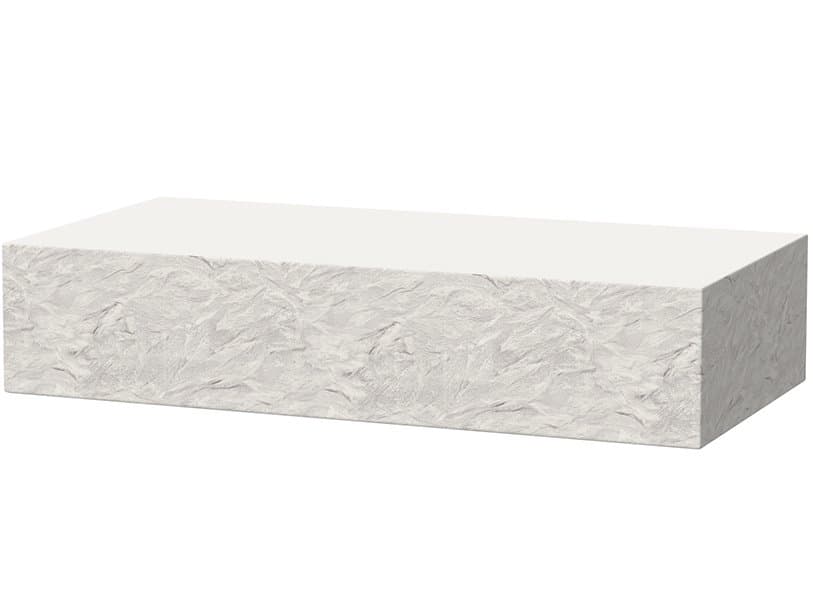 Sunset West Antique Stone Resin Bone White Rectangular Outdoor Patio Coffee Table