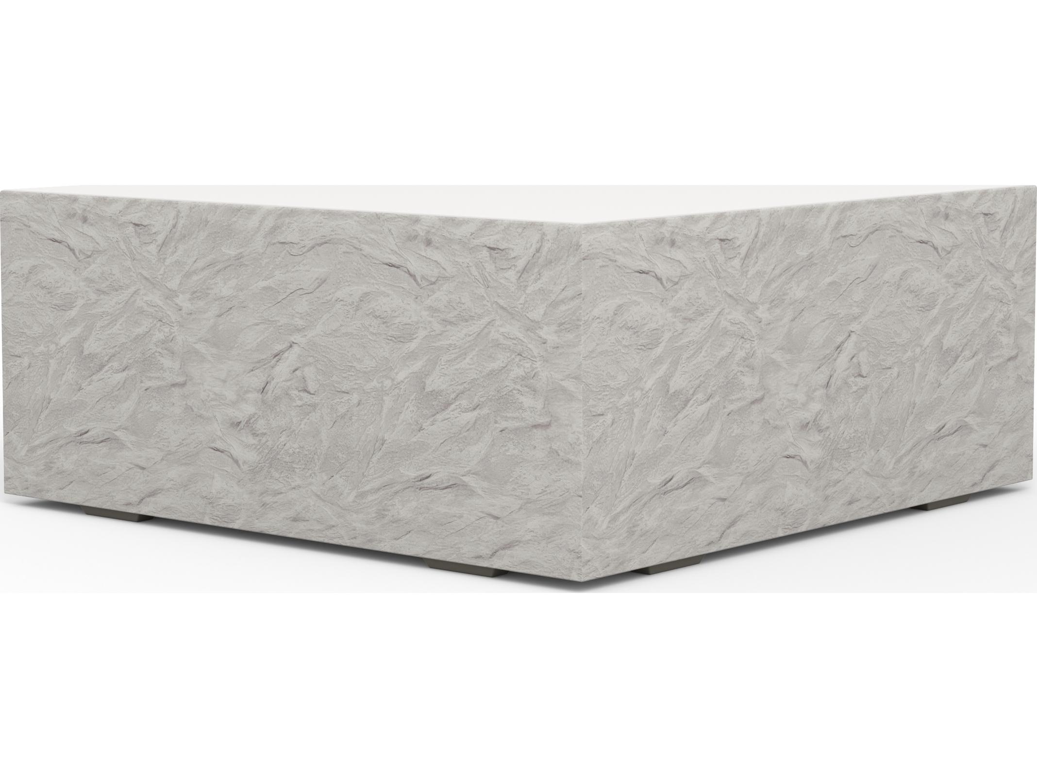 Sunset West Antique Stone Resin Bone White Square Patio Coffee Table