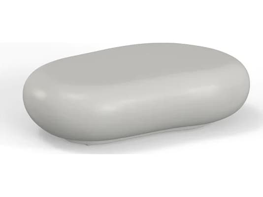Sunset West Pebble Resin Bone White Oval Outdoor Patio Coffee Table