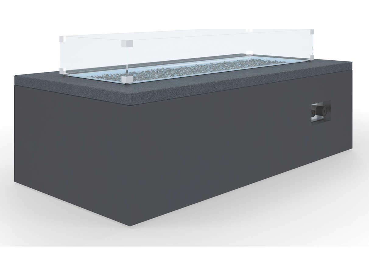 Sunset West Black Granite Aluminum Square Outdoor Patio Fire Pit Table