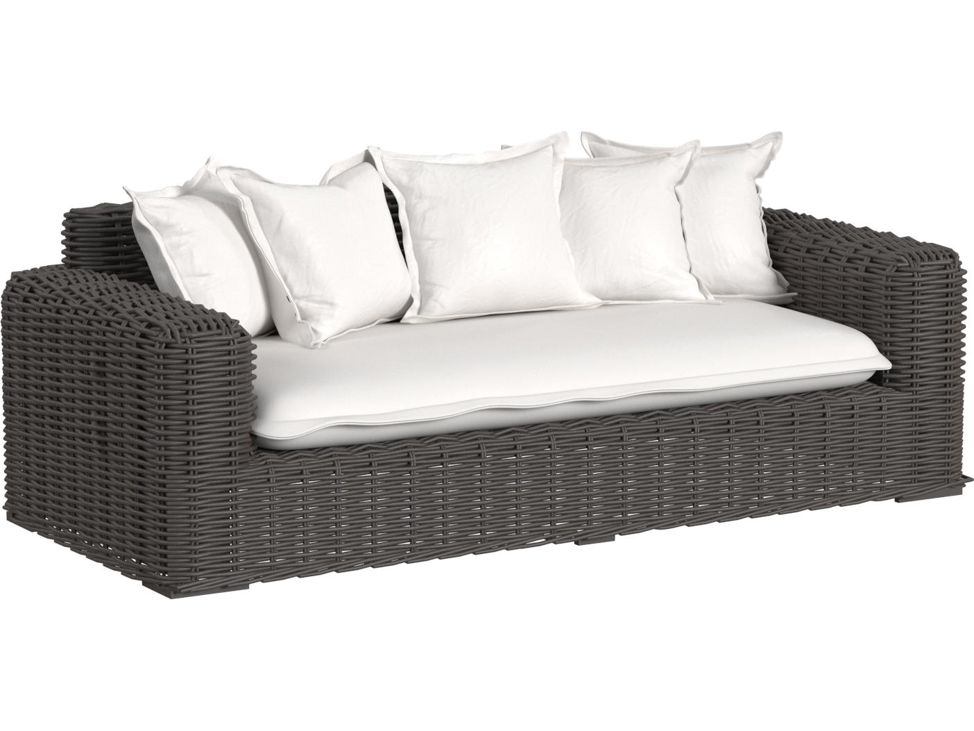 Sunset West Cabo Loveseat in Soothe Pearl with Flange Welt