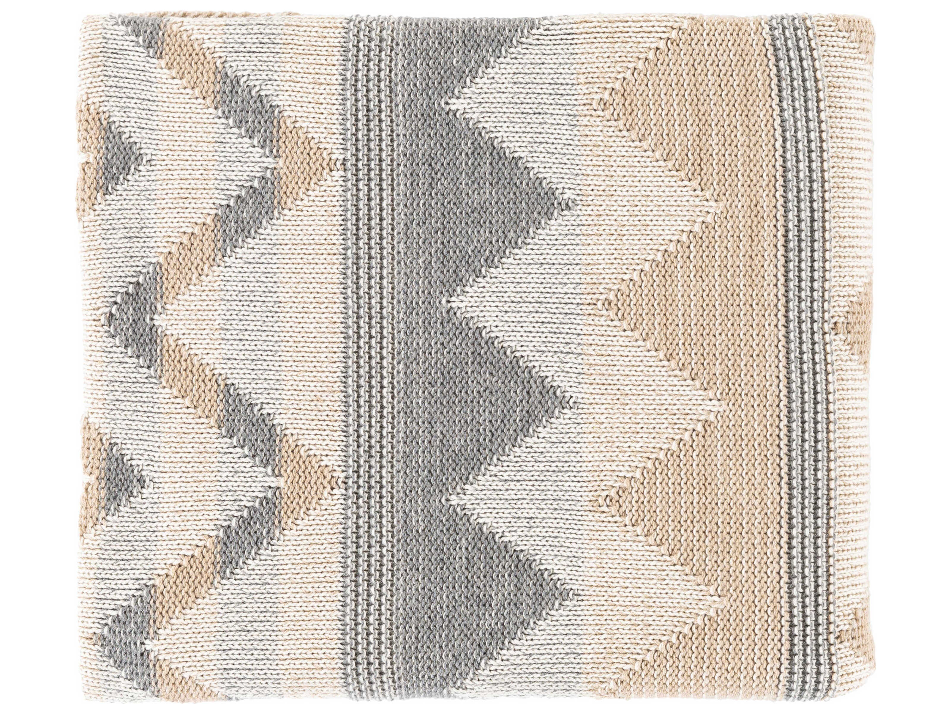 Surya Adara Tan / Ivory / Charcoal Throw