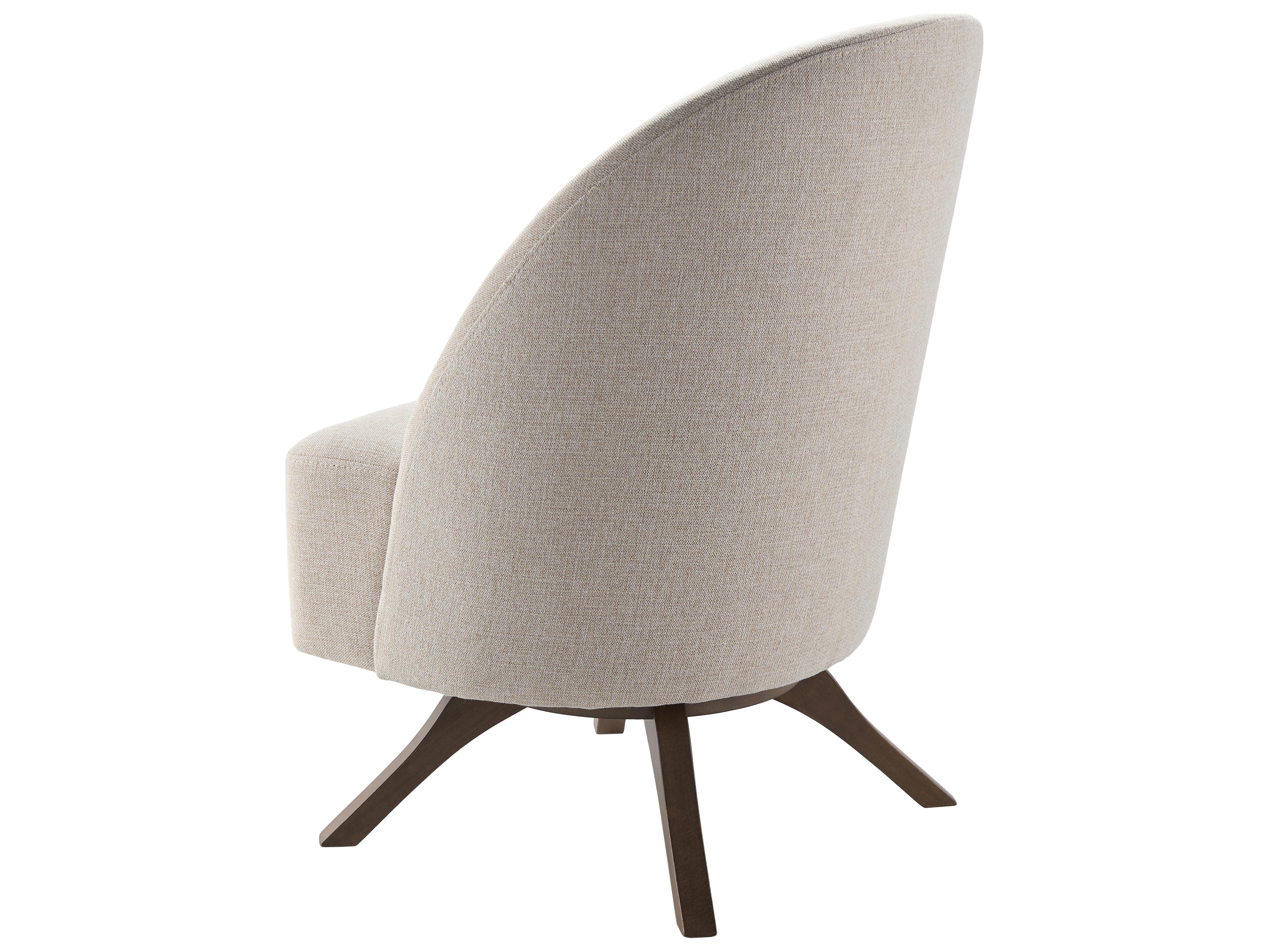 Surya Coda Swivel Tan Fabric Accent Chair