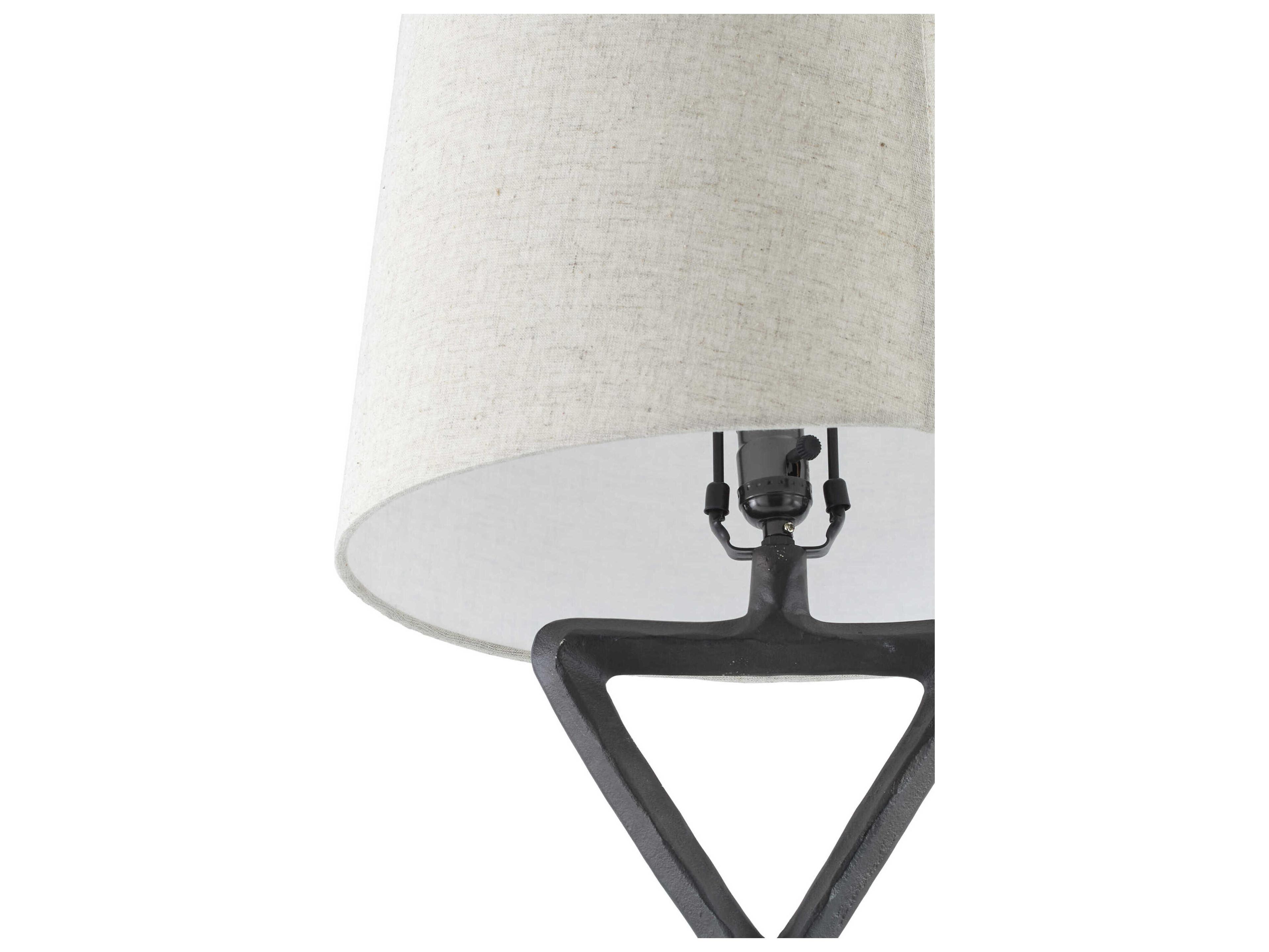 Surya Adaje Black Beige Cotton Buffet Lamp