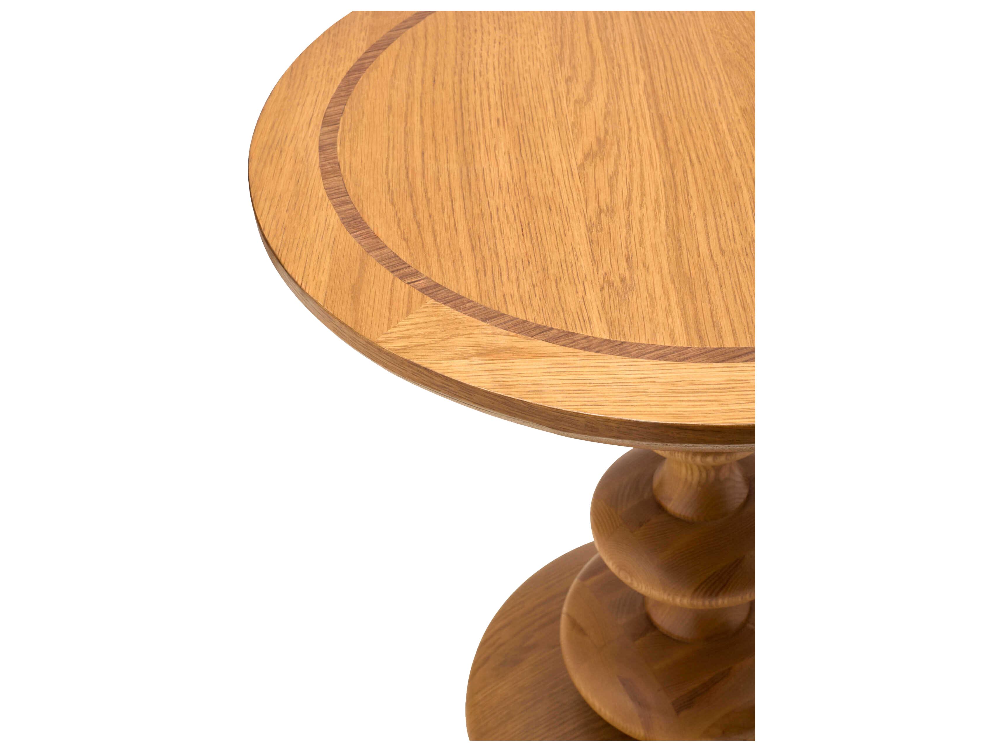Surya Adour Round Wood Dark Brown End Table