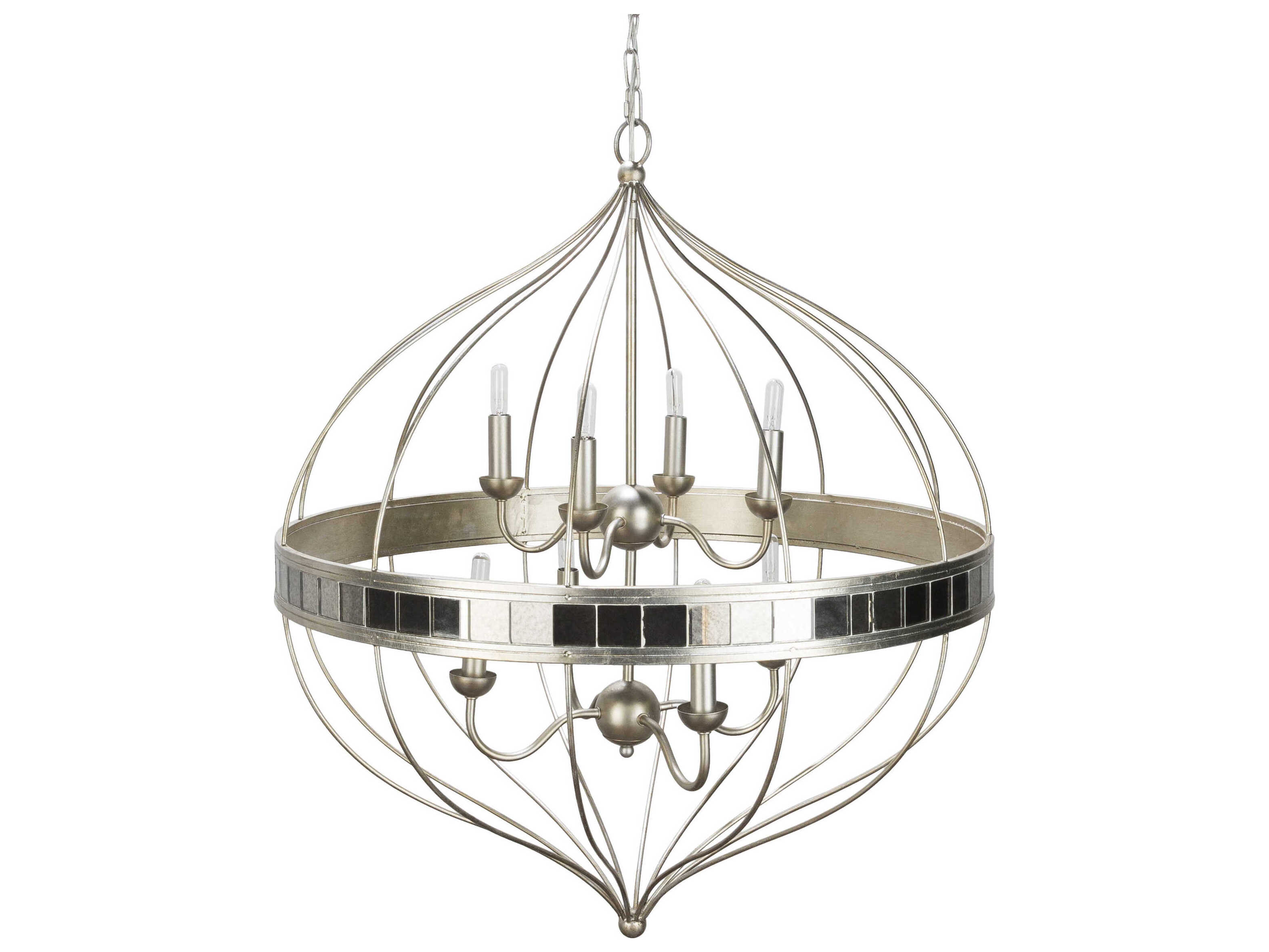 Surya Aerial 8-Light Metallic Silver Tiered Pendant